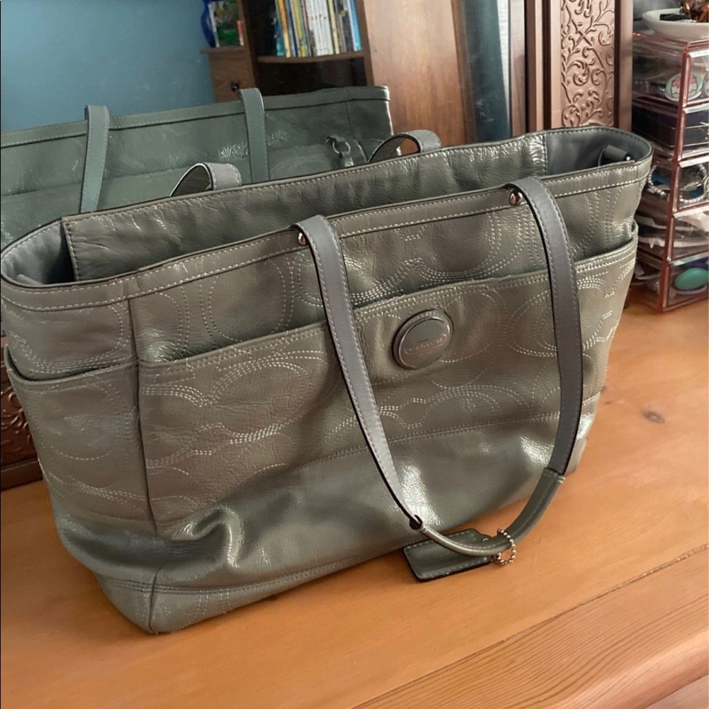 Coach Gray Baby Diaper Bag